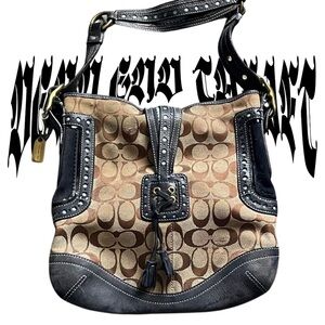 Coach Brown and Black Shoulder Bag